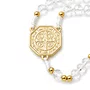 Terço de Cristal São Bento Dourado Transparente