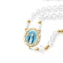 Terço Nossa Senhora Das Graças de Cristal Transparente Entremeio Dourado - 8mm