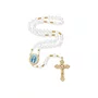 Terço Nossa Senhora Das Graças de Cristal Transparente Entremeio Dourado - 8mm