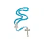 Terço de Nossa Senhora Aparecida Vazado com Conta Azul Translúcido - 2Un