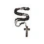 Terço de Nossa Senhora Das Graças da Contemplação Dos Mistérios Entremeio Metal e Contas Madeira Marrom Escuro 10mm