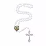 Terço de Nossa Senhora de Nazaré Pérola Branco Leitoso 8mm