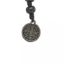 Terço de Pulso com Entremeio de São Bento Ouro Velho e Medalha Na Ponta em Madeira Preto 6mm
