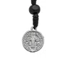 Terço de Pulso Masculino com Medalha de São Bento Na Ponta em Madeira Preto 6mm