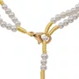 Terço de Pulso de Nossa Senhora Aparecida Dourada e Cruz Metal - Pérola Branca 4mm