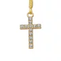 Terço de Pulso de Nossa Senhora Aparecida Dourada e Cruz Strass - Pérola Branca 4mm
