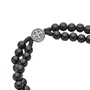 Terço de Pulso Masculino com Entremeio de São Bento Prata em Pérola Preto 6mm