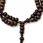 Terço de Pulso Masculino São Bento Ouro Velho em Madeira Marrom Escuro 6mm