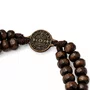 Terço de Pulso Masculino São Bento Ouro Velho em Madeira Marrom Escuro 6mm