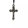 Terço de Pulso Medalha Resinada São Bento Cristal Preto 4mm 2un