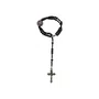 Terço de Pulso Medalha Resinada São Bento Cristal Preto 4mm 2un