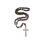 Terço Intercessor de São Bento com Contas de Madeira - Marrom Escuro