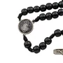 Terço Intercessor de São Bento com Contas de Madeira Preto 10mm