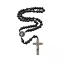 Terço Intercessor de São Bento com Contas de Madeira Preto 10mm