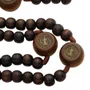 Terço Intercessor de São Bento Pai Nosso 20mm e Contas Madeira Marrom Escuro 10mm