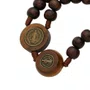 Terço Intercessor de São Bento Pai Nosso 20mm e Contas Madeira Marrom Escuro 10mm