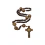 Terço Intercessor de São Bento Pai Nosso 20mm e Contas Madeira Marrom Escuro 10mm