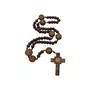 Terço Intercessor de São Bento Pai Nosso 20mm e Contas Madeira Marrom Escuro 10mm