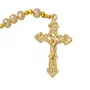 Terço Nossa Senhora da Conceição de Cristal Doce de Leite Entremeio Dourado - 8mm