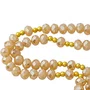 Terço Nossa Senhora da Conceição de Cristal Doce de Leite Entremeio Dourado - 8mm