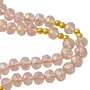 Terço Nossa Senhora de Fátima de Cristal Rosa Entremeio Dourado - 8mm