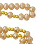 Terço Sagrada Família de Cristal Doce de Leite Entremeio Dourado - 8mm