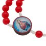 Terço Sagrado Coração de Jesus e Maria - Vermelho 8mm