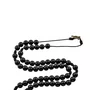 Terço São Miguel de Pescoço de Pérola Preta 10mm - Ouro Velho