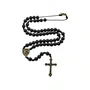 Terço São Miguel de Pescoço de Pérola Preta 10mm - Ouro Velho
